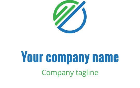 Moderne sirkulær logo design med grønne og blå elementer