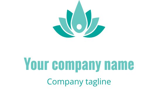 Elegant logo design av en teal lotusblomst med runde kronblader