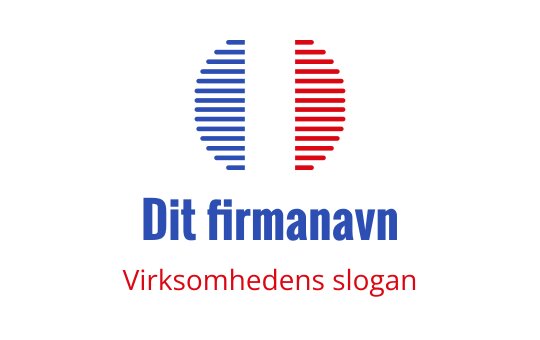 Moderne logo design med røde og blå stripete sirkulære elementer