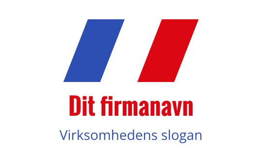 Fet logo design med røde og blå diagonale striper