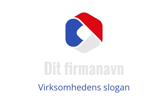 Moderne geometrisk logo design med røde, blå og hvite elementer