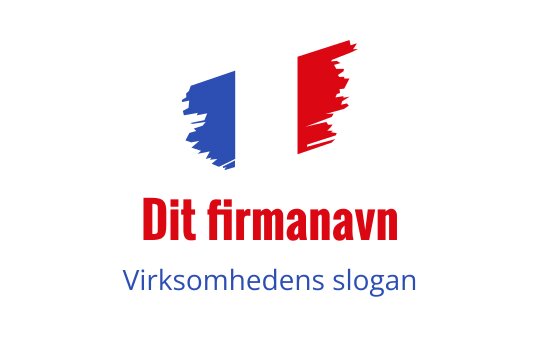 Fargerik logo med røde og blå penselstrøk
