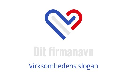 Moderne hjerte logo design med røde, blå og hvite elementer