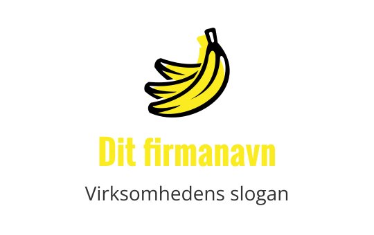Lekent bananlogo design i livlige gule og svarte farger