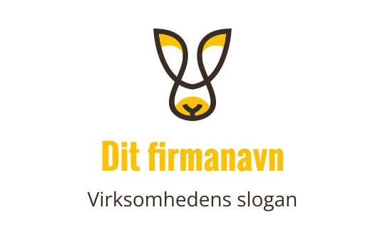 Moderne logo design med et stilisert dyrehode i brunt og gult