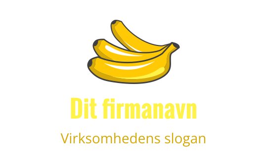 Lekent gult bananlogo med tre stablede bananer
