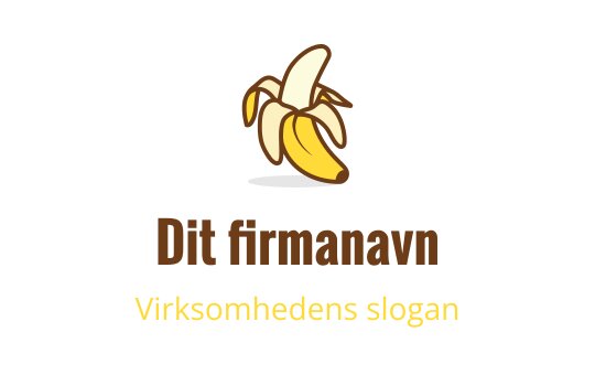 Lekent bananlogo design med brune og gule farger
