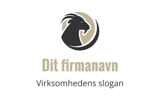 Fet geitehode logo design i svart og beige sirkulær bakgrunn