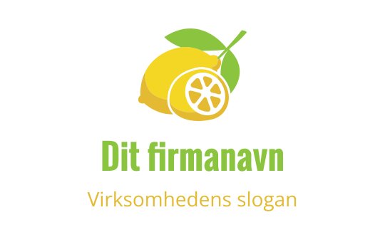 Lyst sitronlogo med grønne blader og fet tekst