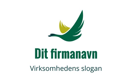Elegant logo design med en stilisert grønn fugl med gule detaljer