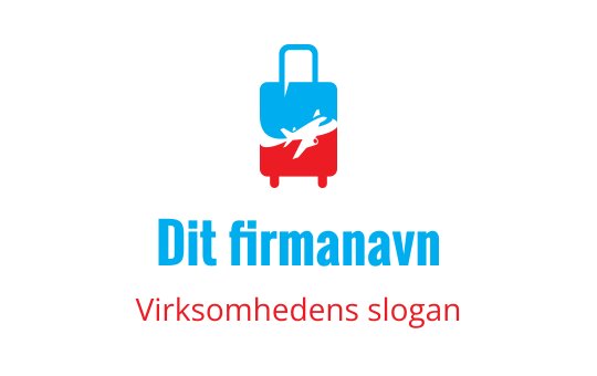 Kreativ logo design av en koffert med en flygende flysilhuett