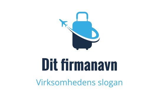 Moderne logo design av koffert med et fly og buet linje