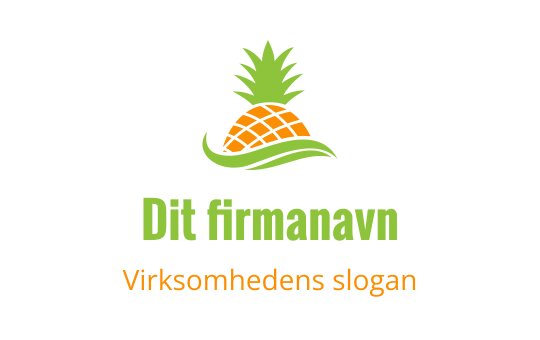 Fargerik ananaslogo med grønne blader og oransje detaljer