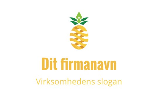 Lekent ananaslogo med grønne blader og gule striper