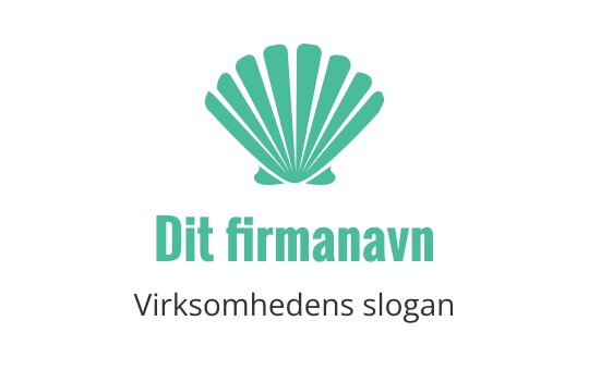 Stilisert logo design av en teal skjell med elegante linjer og kurver
