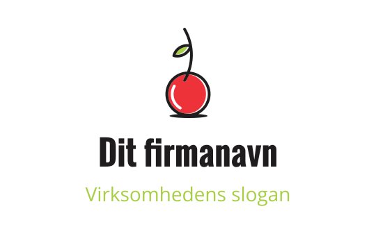 Lekent kirsebærlogo med et grønt blad og fet tekst