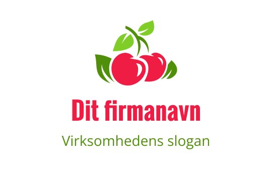 Livlig kirsebærlogo med grønne blader og kraftig røde frukter