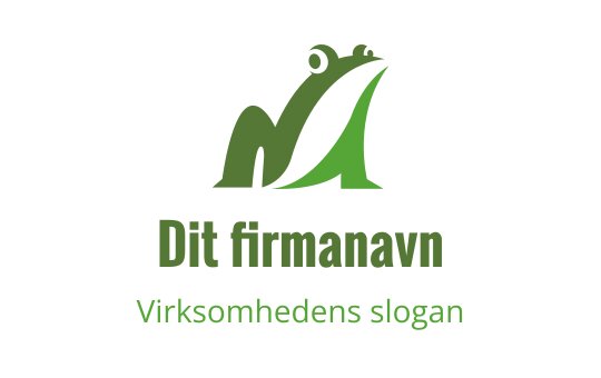 Moderne grønn frosk logo design med et stilrent, minimalistisk preg