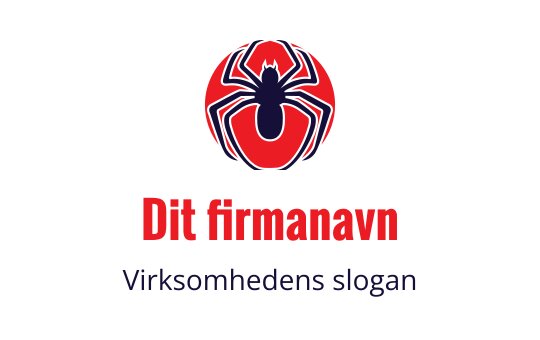Fet edderkopp logo design i rødt og marineblått med sirkulær bakgrunn