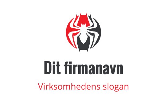 Moderne edderkopp logo design i rødt og svart med sirkulær bakgrunn