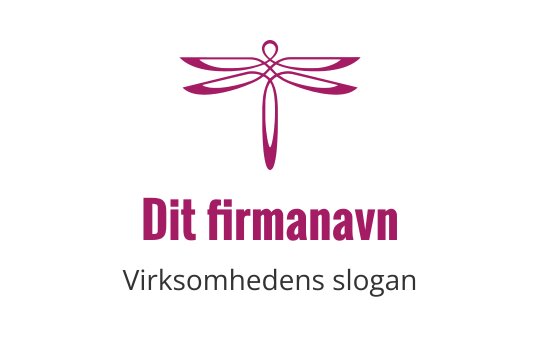 Elegant logo design av en libelle i rosa med moderne stil