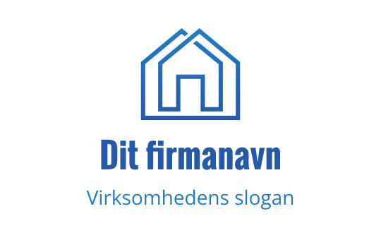 Moderne blå huslogo med enkel kontur og rene linjer