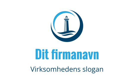 Moderne logo design av et fyrtårn med blå sirkulære bølger