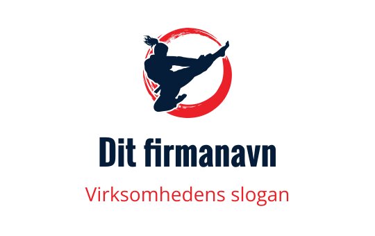 Dynamisk logo design med silhuett av en kampsportutøver i bevegelse