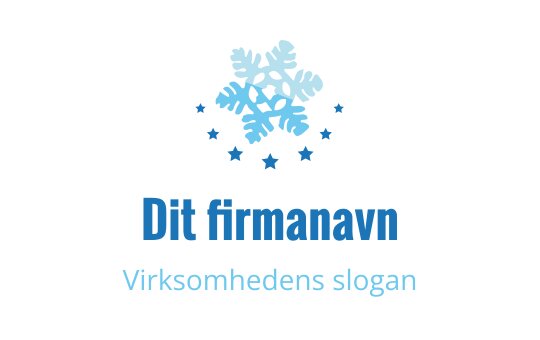Snøfnugg logo design med blå nyanser og stjerneakenter