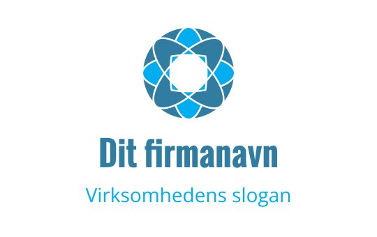 Moderne blå geometrisk logo med lagdelte former og et sentralt kvadrat