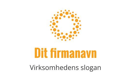 Sirkulært logo design med oransje prikker som danner en ring rundt et sentralt rom