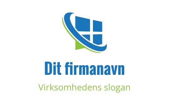 Moderne logo design med et blått vindu og en grønn virvel