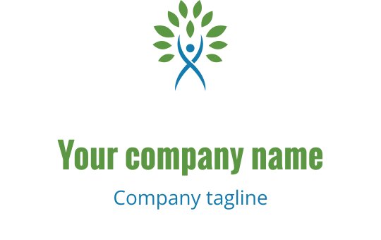 Moderne logo design i teal og grønn med skjoldform