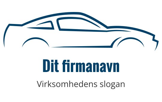 Strømlinjeformet bilsilhuett logo design i blå og svart farge