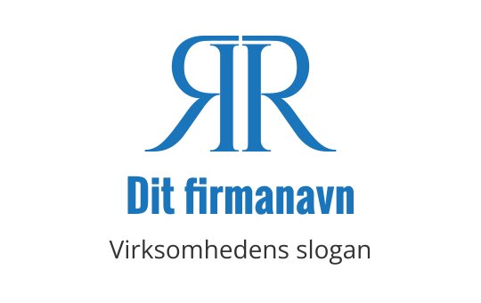 Stilig blå logo med sammenflettede bokstaver R og R
