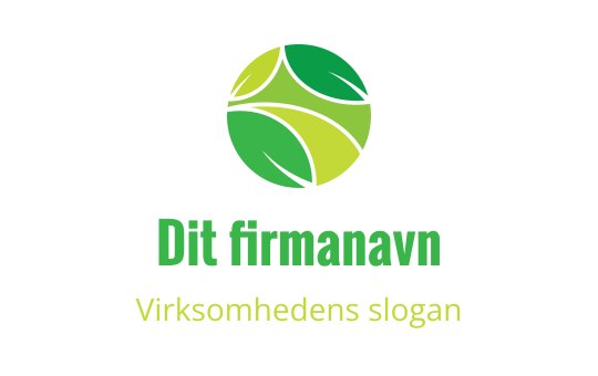 Moderne sirkulær logo med grønne blader og en livlig fargepalett