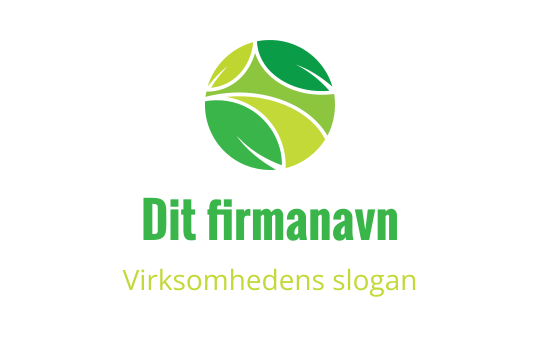 Moderne sirkulær logo med grønne blader og en livlig fargepalett