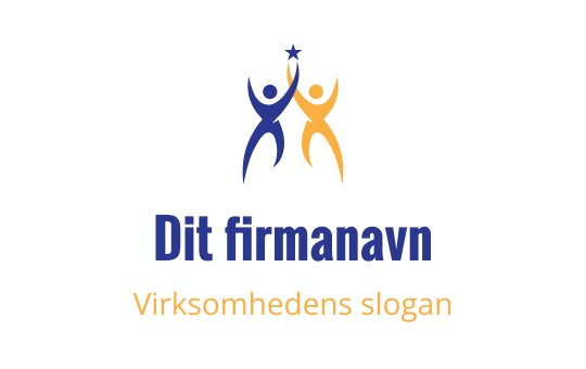 Dynamisk logo design med to abstrakte figurer i blått og oransje