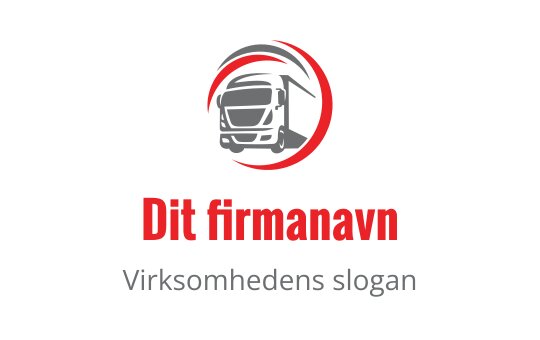 Fet lastebil logo design med en sirkulær rød aksent