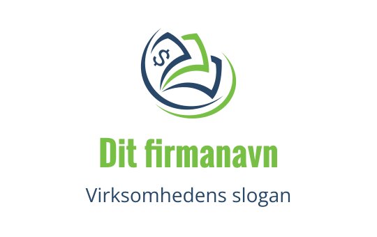 Moderne logo design med en stilisert bølge og blad i blått og grønt