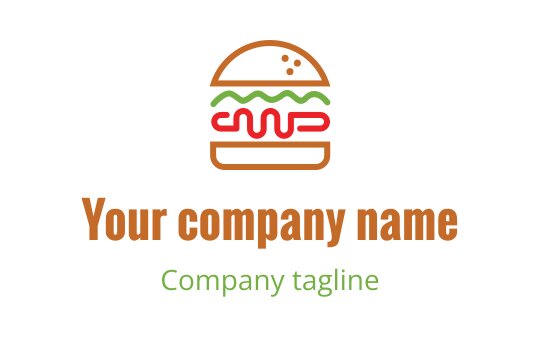 Fargerik burgerlogo med lekne elementer og dristig typografi
