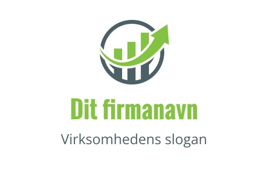 Moderne logo design med en grønn oppoverpilt og søylediagram elementer