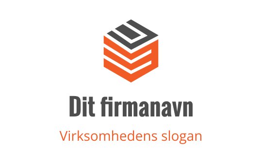 Moderne geometrisk logo design med et lagdelt kube i oransje og grått