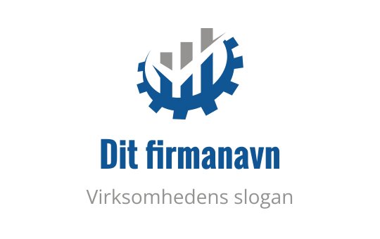 Moderne blå tannhjul logo design med oppadgående linjer og hake