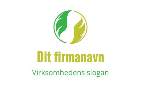 Moderne sirkulær logo med grønne blader og et gult aksent