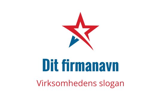 Fet stjerne logo design i rødt og blått med dynamiske elementer