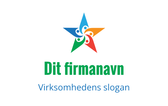 Fargerik stjerne logo design med virvlende elementer i blått, grønt, oransje og rødt