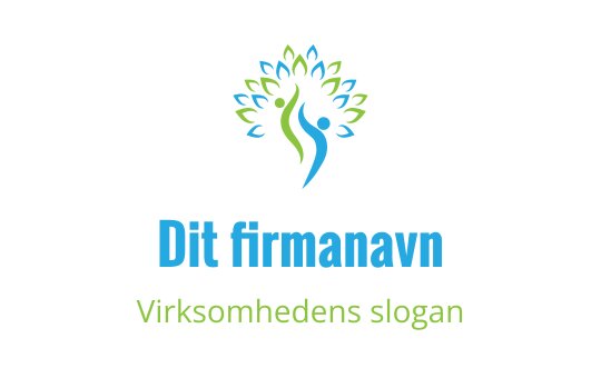 Fargerik logo med et tre, menneskefigurer og grønne blader