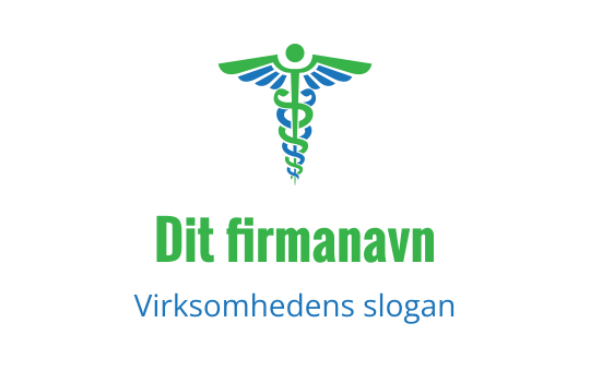 Moderne logo design med en kaduceus i grønne og blå elementer