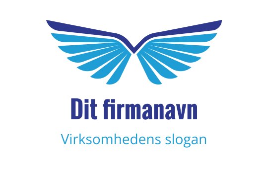 Stilisert blå vinge logo design med et moderne, dynamisk utseende